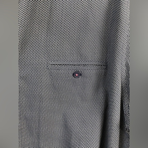 Ted Baker Button Down Blue White Micro Geometric Stretch Casual Shirt 5 Men’s XL - Picture 9 of 14
